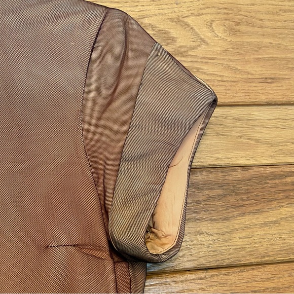 Vintage 1950s Doris Dodson button front short sleeve mesh detail dress - Picture 4 of 9